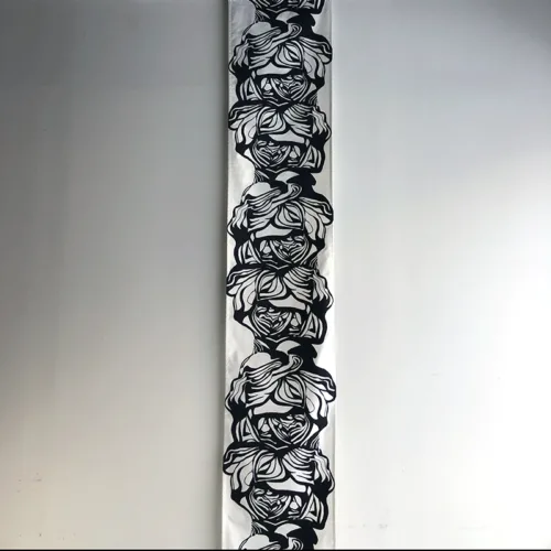 roikko seinäkangas mustavalkoinen desing