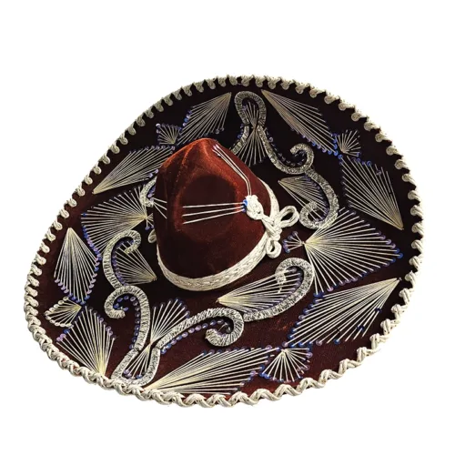 sombrero hattu ruskea sametti